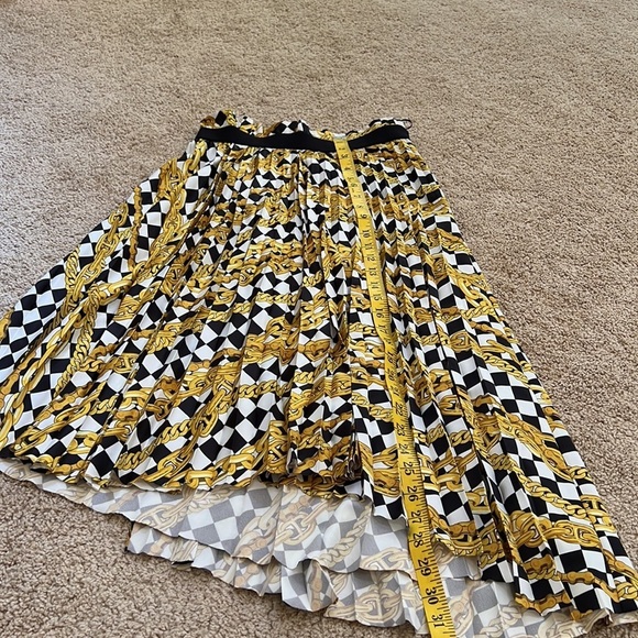 BALENCIAGA Size 34 / XS pleated printed asymmetrical crepe midi skirt - Picture 13 of 15